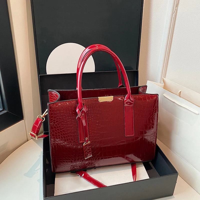 BOLSA Croco Structured Tote