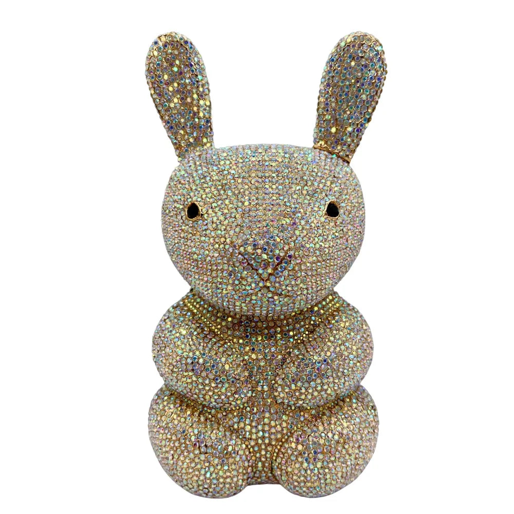 Bolsa Clutch Conejo de Cristales | Bolsa de Fiesta y Noche