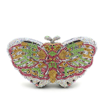 Bolsa Clutch Mariposa de Cristales | Bolsa de Fiesta Elegante