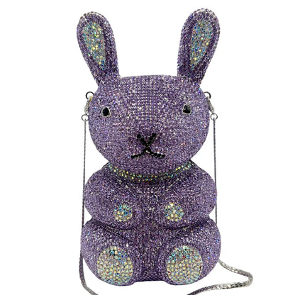 Bolsa Clutch Conejo de Cristales | Bolsa de Fiesta y Noche