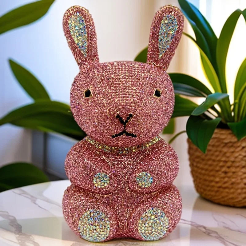 Bolsa Clutch Conejo de Cristales | Bolsa de Fiesta y Noche