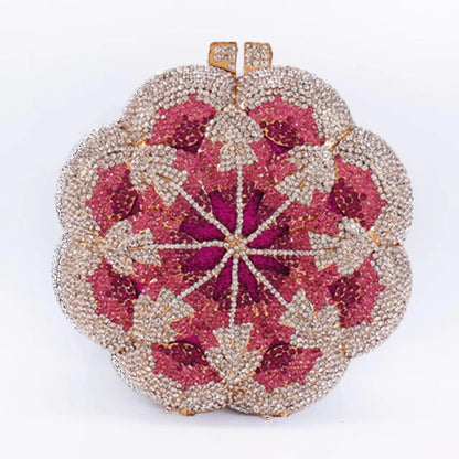 Bolsa Clutch Flor de Cristales | Bolsa de Fiesta Elegante