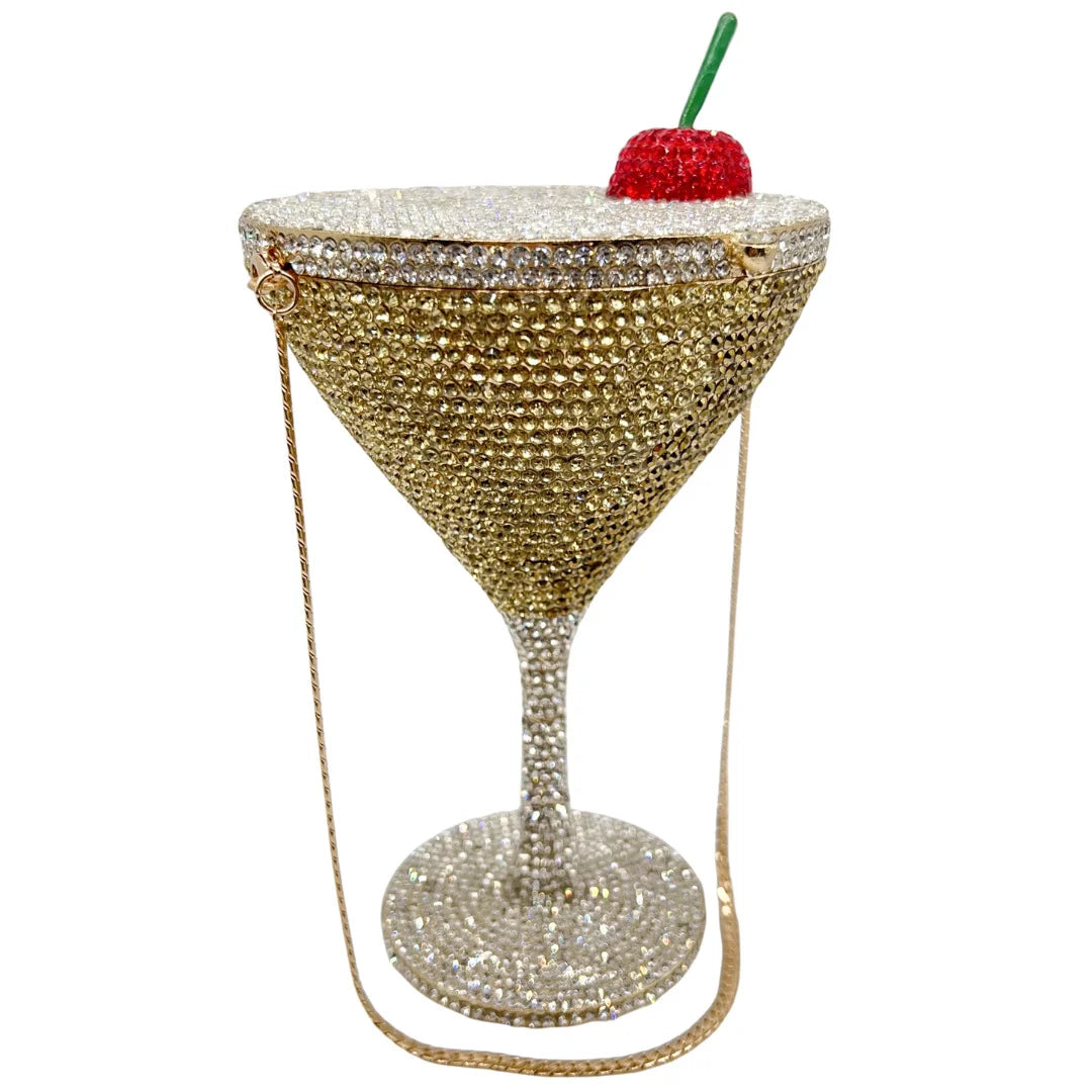 Bolsa Clutch Martini de Cristales | Bolsa de Fiesta y Noche