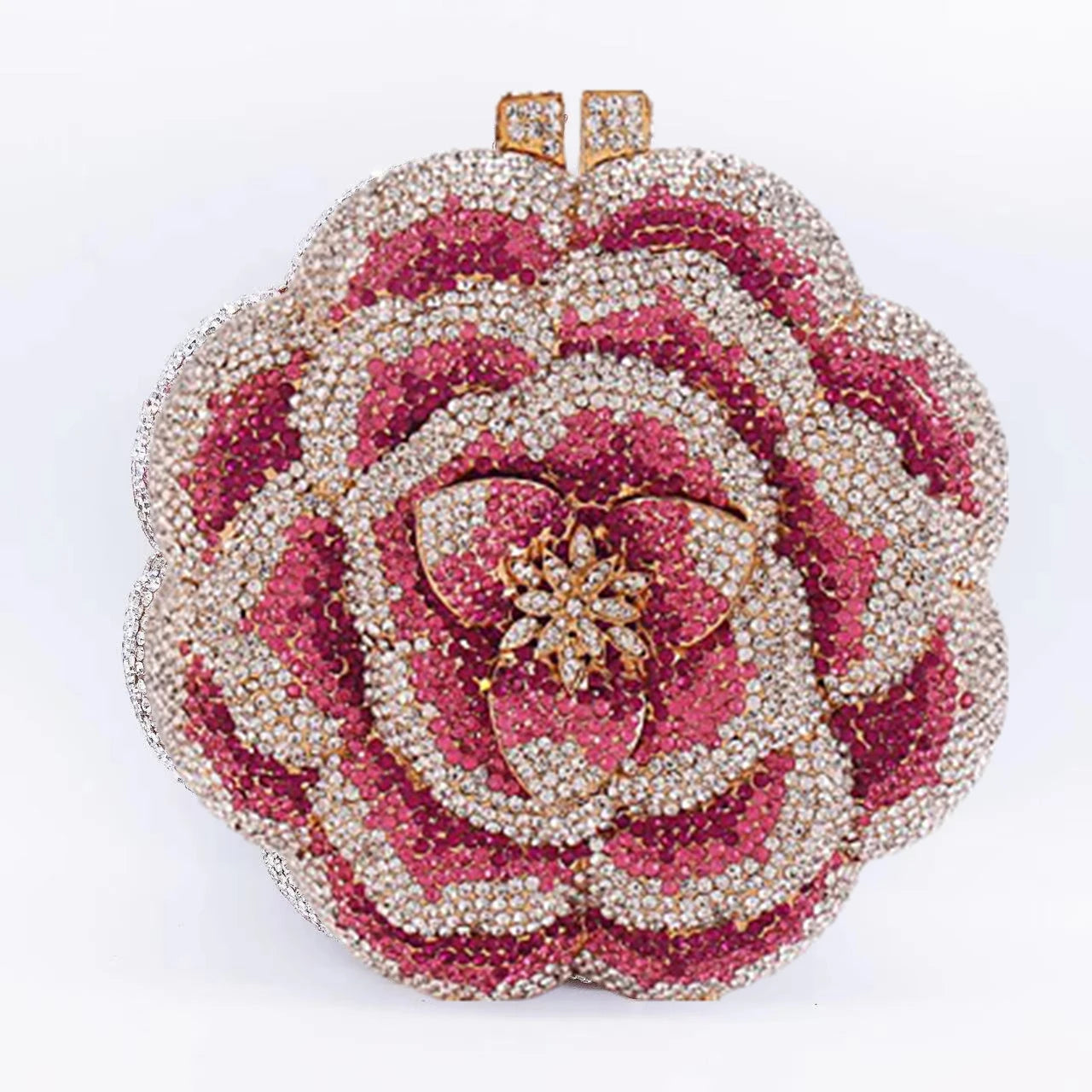 Bolsa Clutch Flor de Cristales | Bolsa de Fiesta Elegante