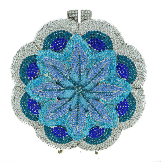 Bolsa Clutch Flor de Cristales | Bolsa de Fiesta Elegante
