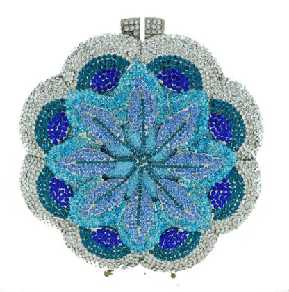 Bolsa Clutch Flor de Cristales | Bolsa de Fiesta Elegante