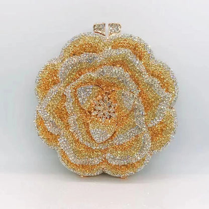 Bolsa Clutch Flor de Cristales | Bolsa de Fiesta Elegante