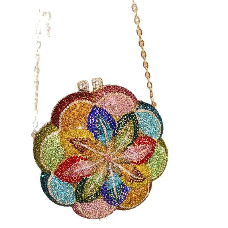Bolsa Clutch Flor de Cristales | Bolsa de Fiesta Elegante