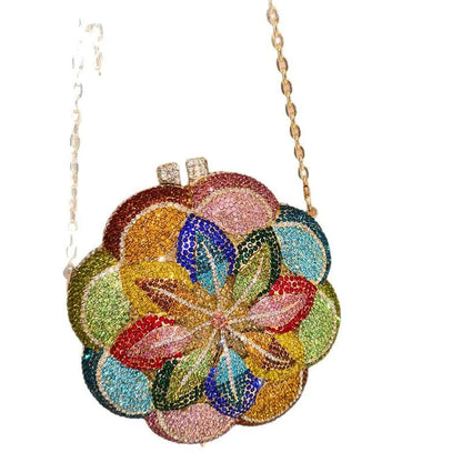 Bolsa Clutch Flor de Cristales | Bolsa de Fiesta Elegante