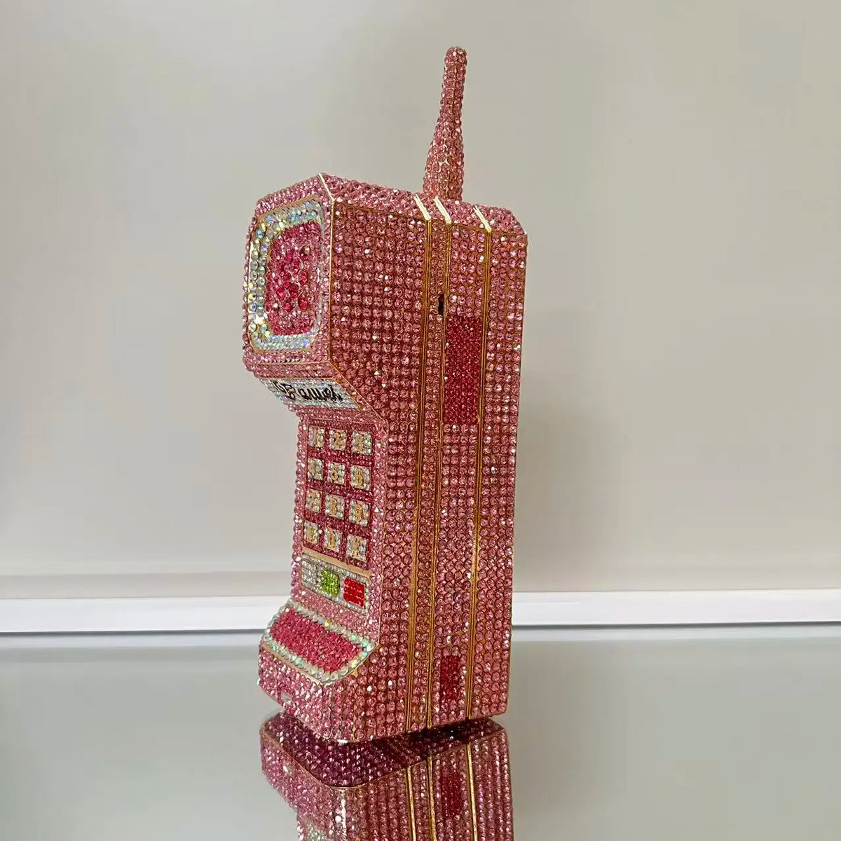 Bolsa Clutch Teléfono Retro de Cristales | Bolsa de Fiesta y Noche
