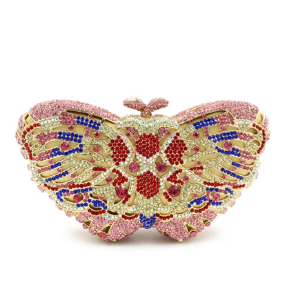 Bolsa Clutch Mariposa de Cristales | Bolsa de Fiesta Elegante