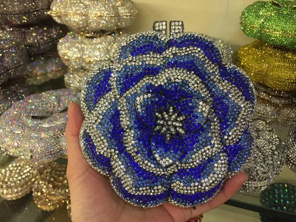 Bolsa Clutch Flor de Cristales | Bolsa de Fiesta Elegante
