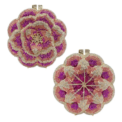 Bolsa Clutch Flor de Cristales | Bolsa de Fiesta Elegante