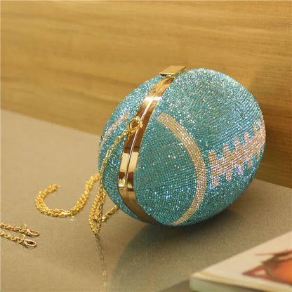 Bolsa Clutch Balón de Cristales | Bolsa de Fiesta Elegante