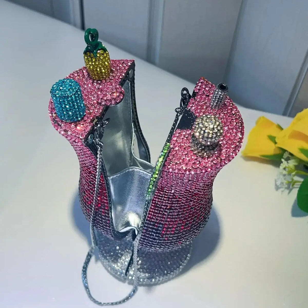 Bolsa Clutch Copa de Cóctel de Cristales