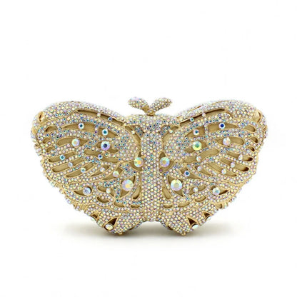 Bolsa Clutch Mariposa de Cristales | Bolsa de Fiesta Elegante