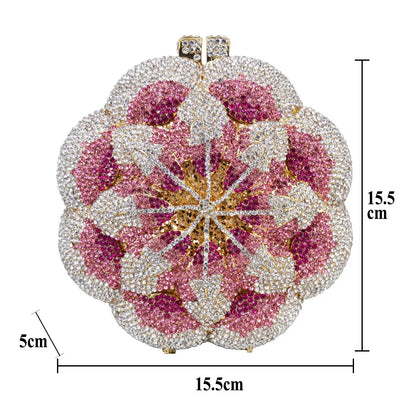 Bolsa Clutch Flor de Cristales | Bolsa de Fiesta Elegante