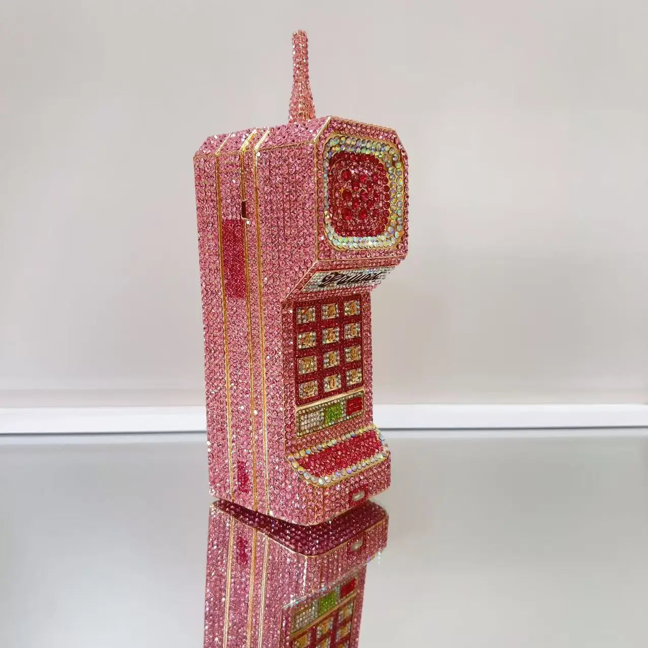 Bolsa Clutch Teléfono Retro de Cristales | Bolsa de Fiesta y Noche