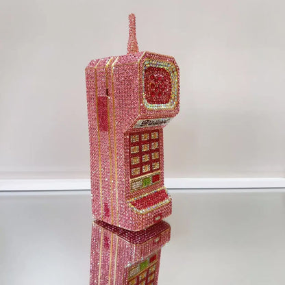 Bolsa Clutch Teléfono Retro de Cristales | Bolsa de Fiesta y Noche