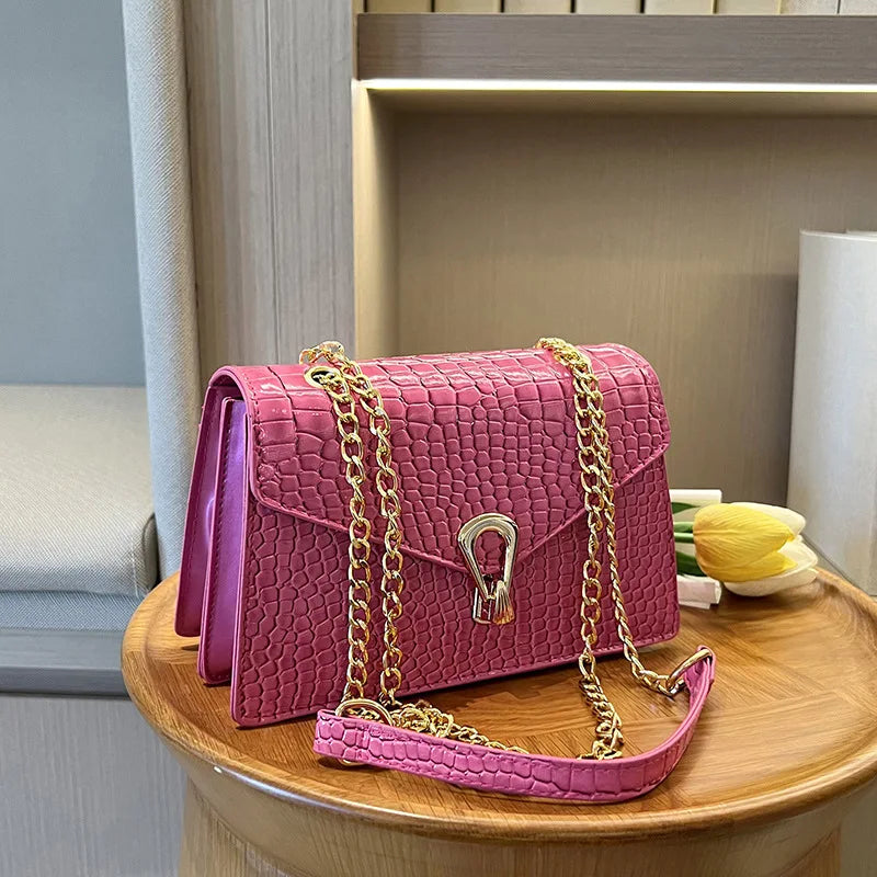 Bolsa Croco Luxe Chain