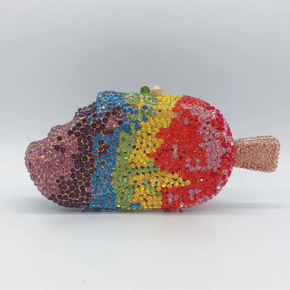 Bolsa Clutch Paleta de Cristales | Bolsa de Fiesta Multicolor