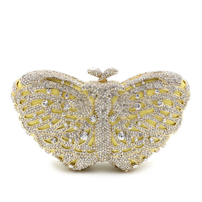 Bolsa Clutch Mariposa de Cristales | Bolsa de Fiesta Elegante