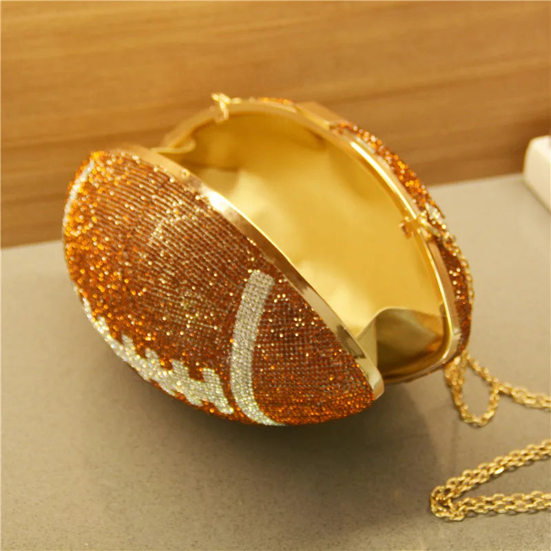 Bolsa Clutch Balón de Cristales | Bolsa de Fiesta Elegante