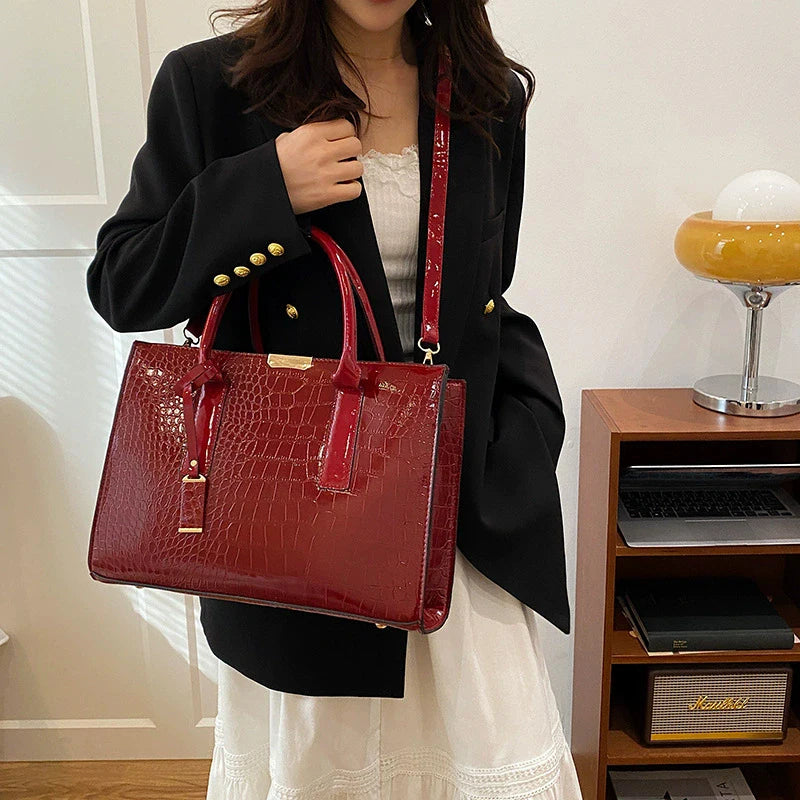 BOLSA Croco Structured Tote
