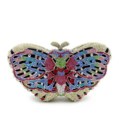 Bolsa Clutch Mariposa de Cristales | Bolsa de Fiesta Elegante