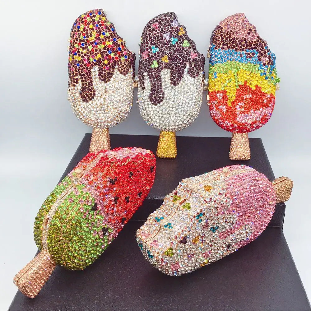 Bolsa Clutch Paleta de Cristales | Bolsa de Fiesta Multicolor