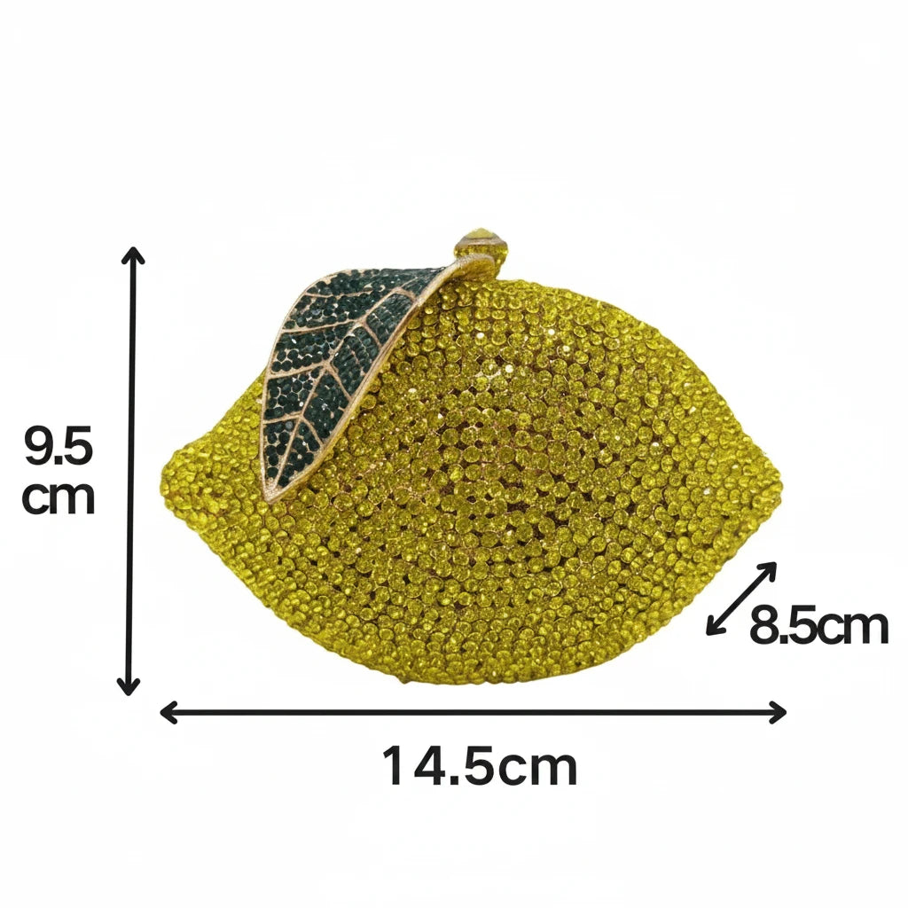Bolsa Clutch Limón de Cristales | Bolsa de Fiesta y Noche