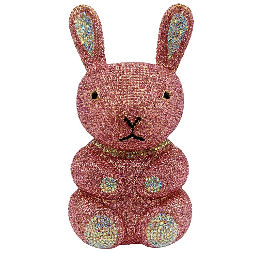 Bolsa Clutch Conejo de Cristales | Bolsa de Fiesta y Noche