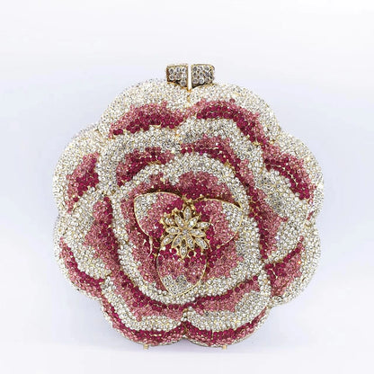 Bolsa Clutch Flor de Cristales | Bolsa de Fiesta Elegante