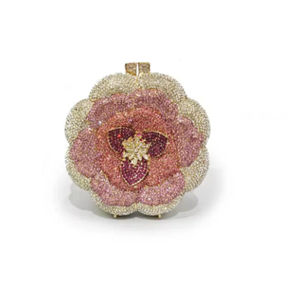 Bolsa Clutch Flor de Cristales | Bolsa de Fiesta Elegante
