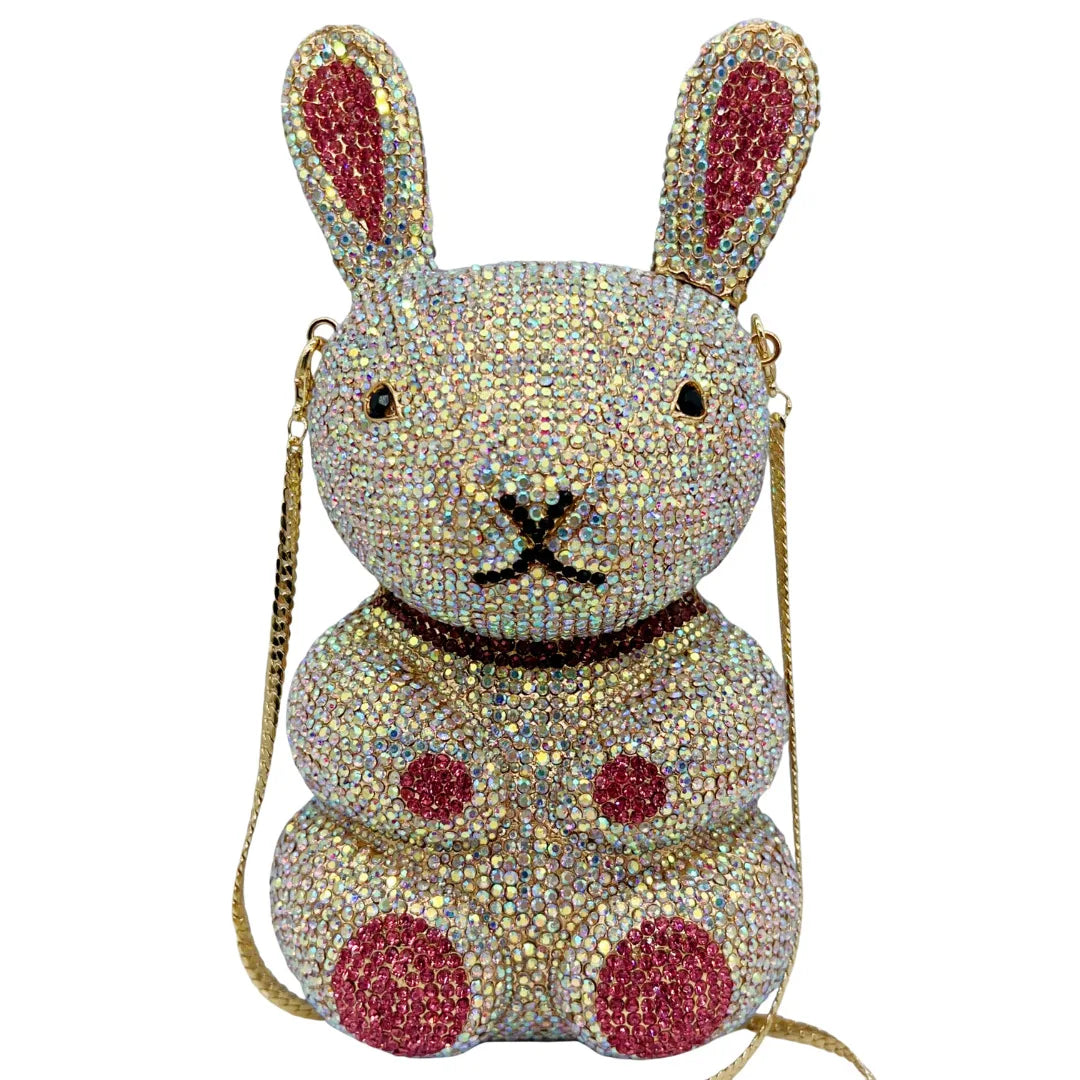 Bolsa Clutch Conejo de Cristales | Bolsa de Fiesta y Noche