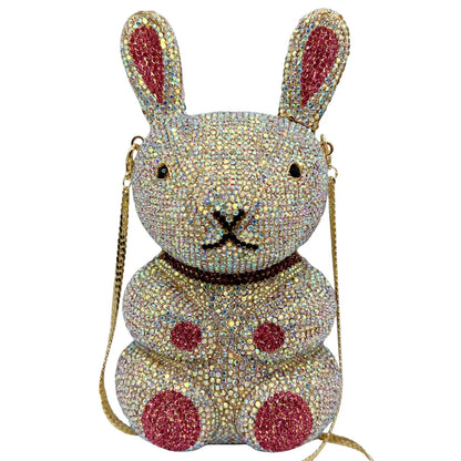 Bolsa Clutch Conejo de Cristales | Bolsa de Fiesta y Noche